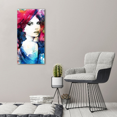 Wall art on glass Abstraction woman