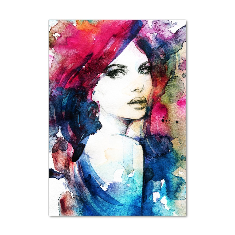 Wall art on glass Abstraction woman