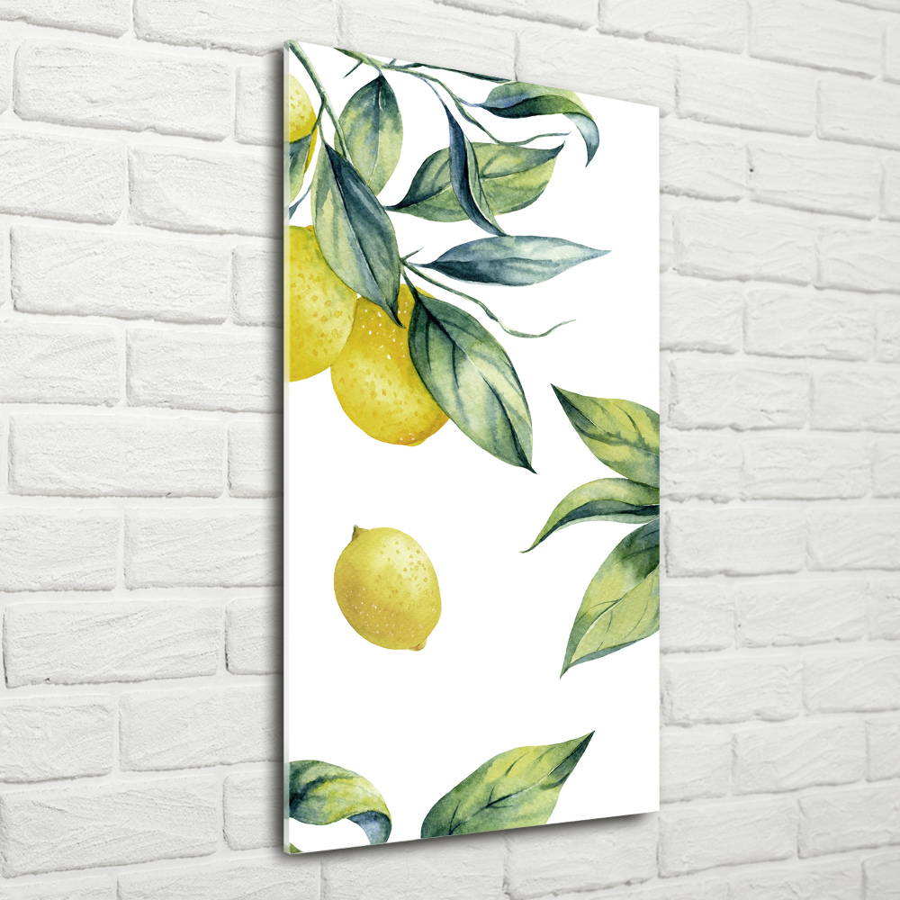 Wall art on glass Lemons