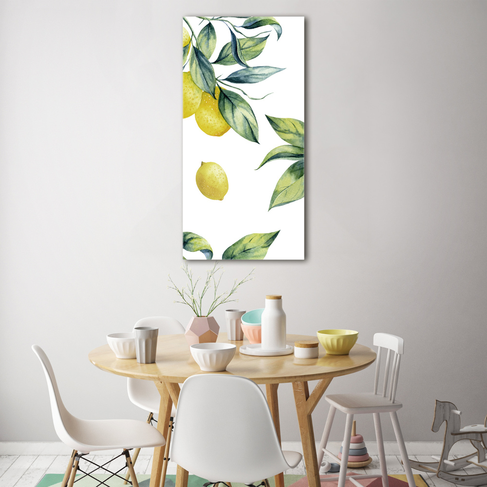 Wall art on glass Lemons