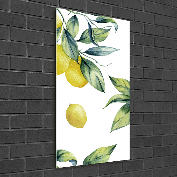 Wall art on glass Lemons