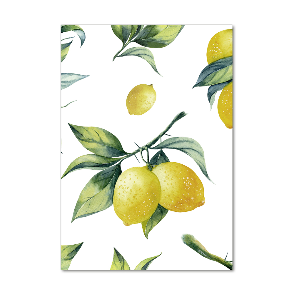 Wall art on glass Lemons