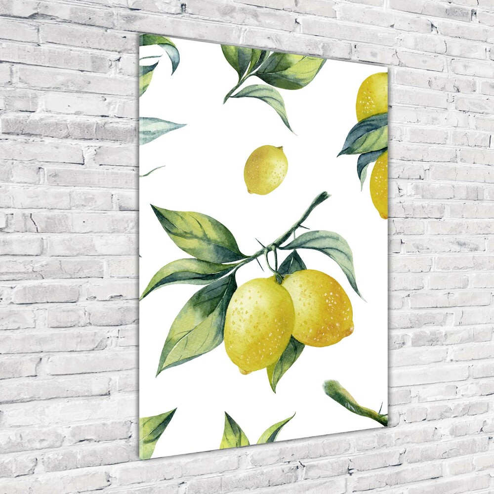 Wall art on glass Lemons