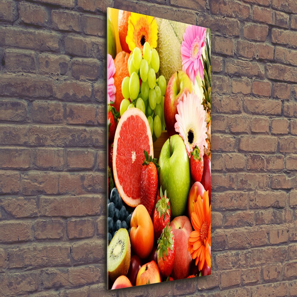 Glass art picture Fruit and flowers