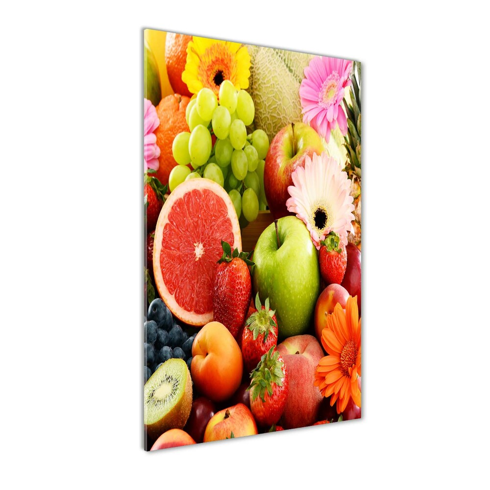 Glass art picture Fruit and flowers