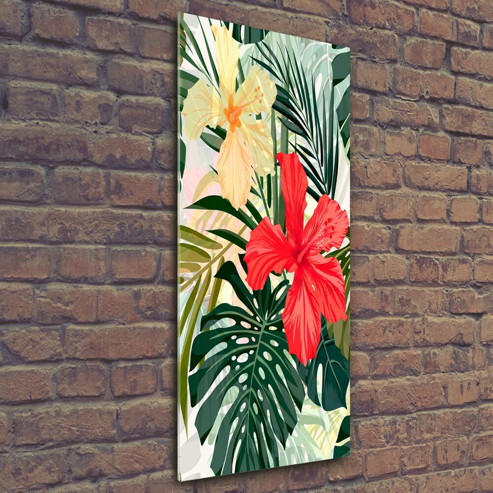 Photo printed on glass Hawaiian flowers