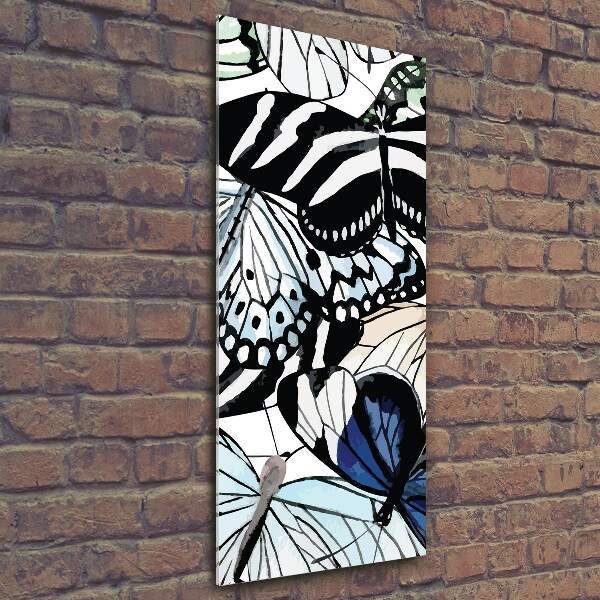 Glass picture wall art Butterflies