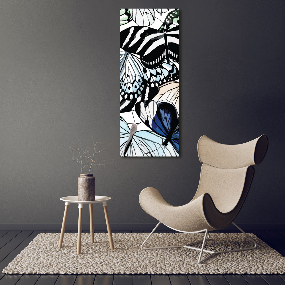 Glass picture wall art Butterflies