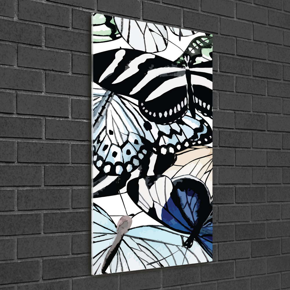 Glass picture wall art Butterflies