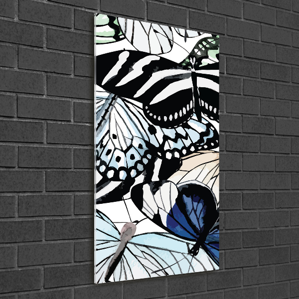 Glass picture wall art Butterflies