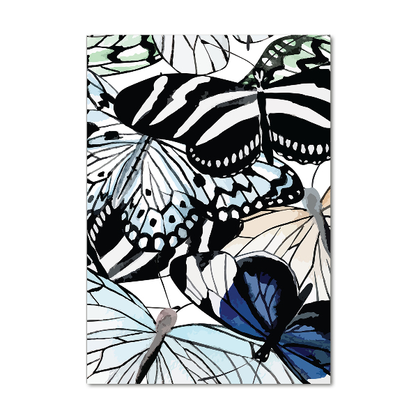 Glass picture wall art Butterflies