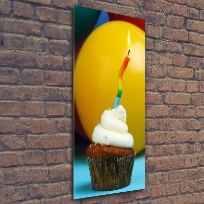 Photo printed on glass Birthday cupcake