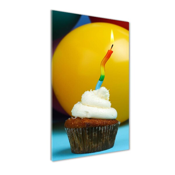 Photo printed on glass Birthday cupcake