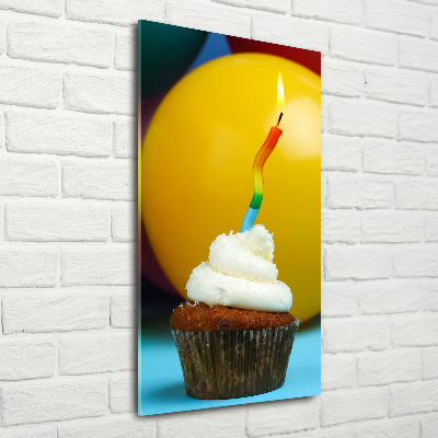 Photo printed on glass Birthday cupcake