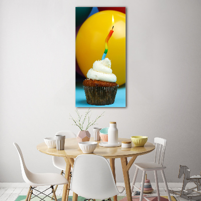 Photo printed on glass Birthday cupcake