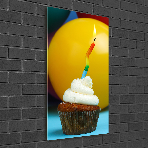 Photo printed on glass Birthday cupcake