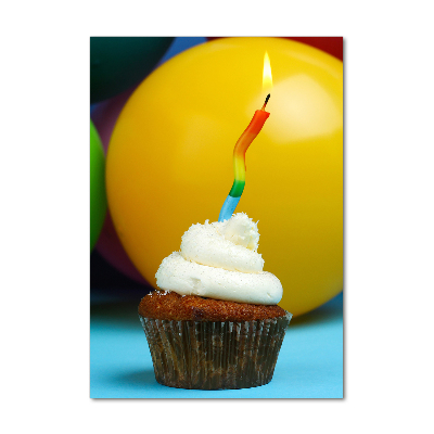 Photo printed on glass Birthday cupcake