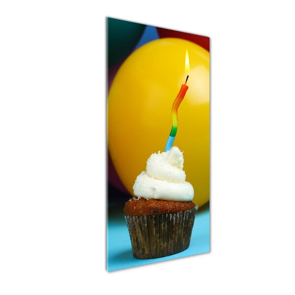 Photo printed on glass Birthday cupcake