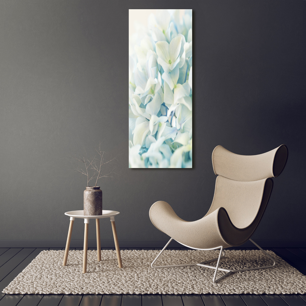 Glass picture wall art Hydrangea flower