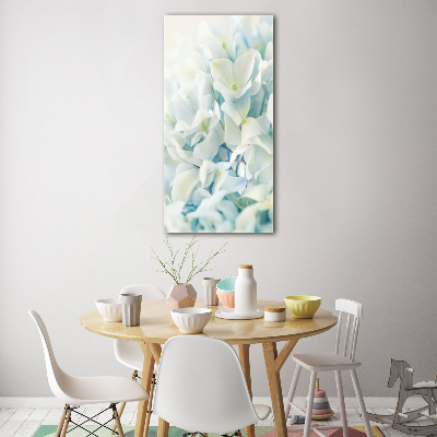 Glass picture wall art Hydrangea flower