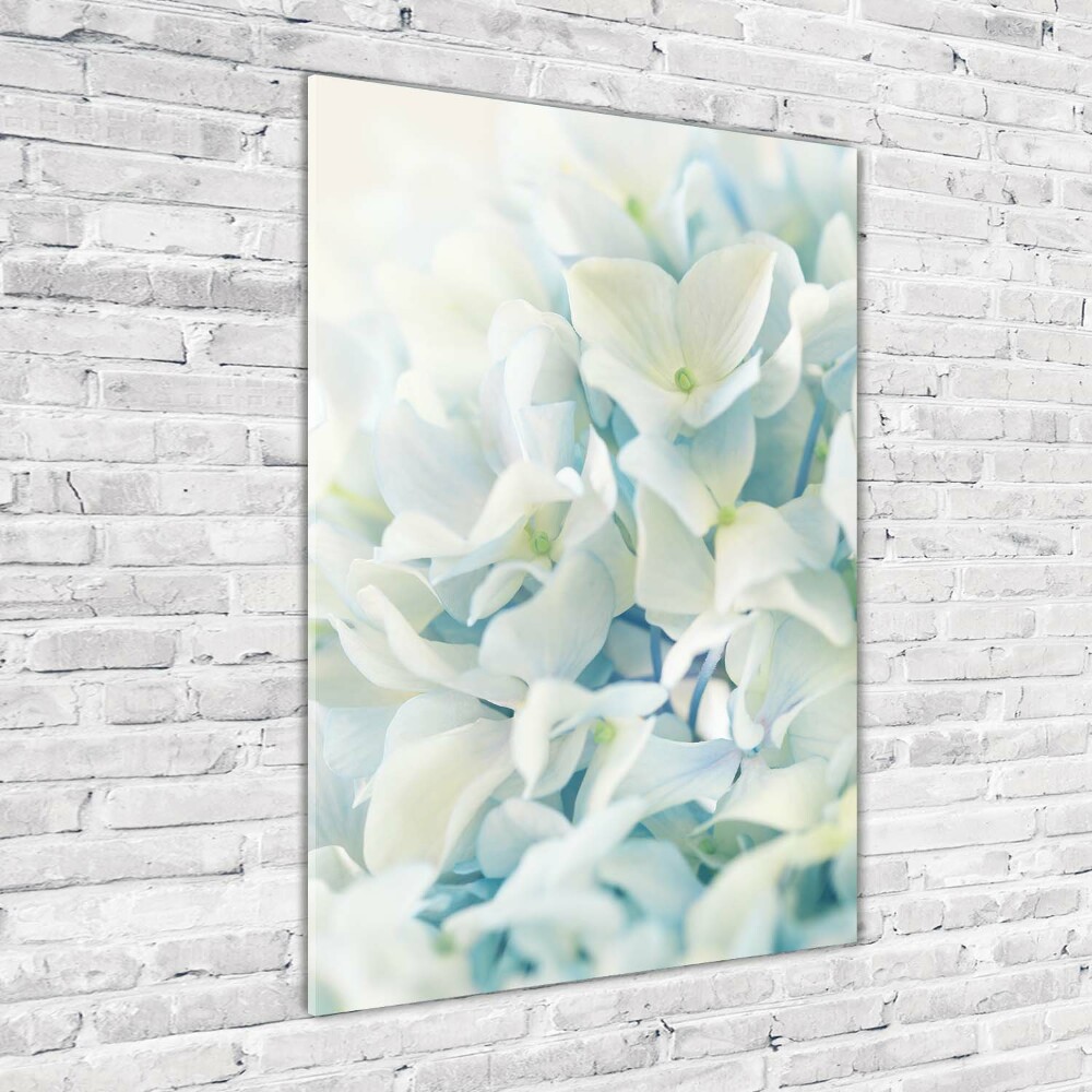 Glass picture wall art Hydrangea flower