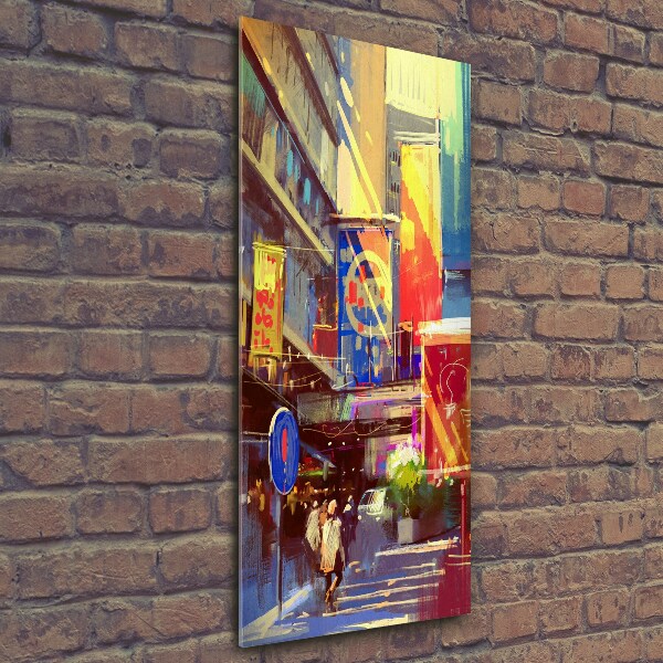 Wall art on glass Colorful city