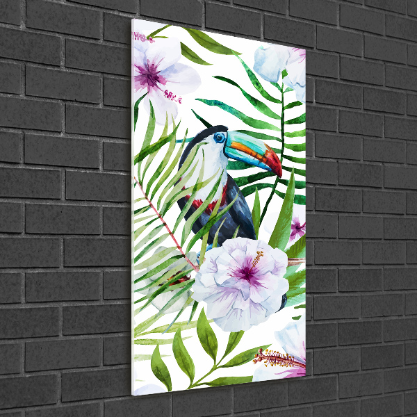 Glass picture wall art Hawaiian pattern