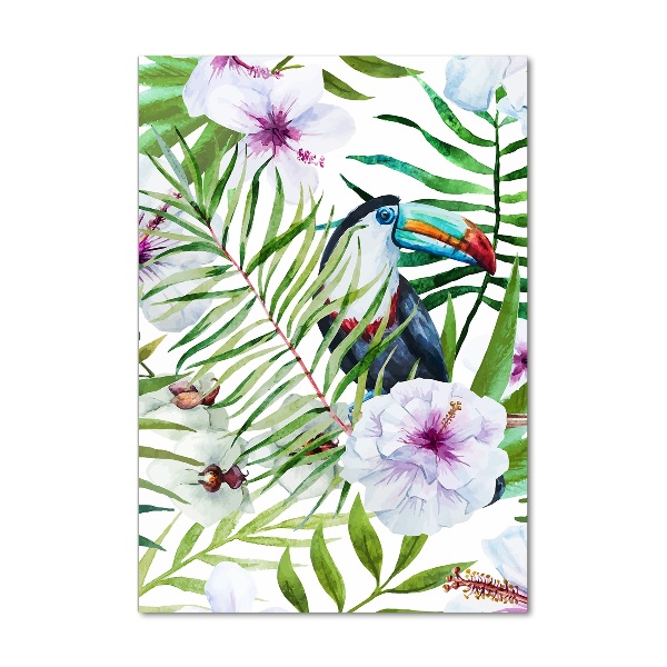 Glass picture wall art Hawaiian pattern