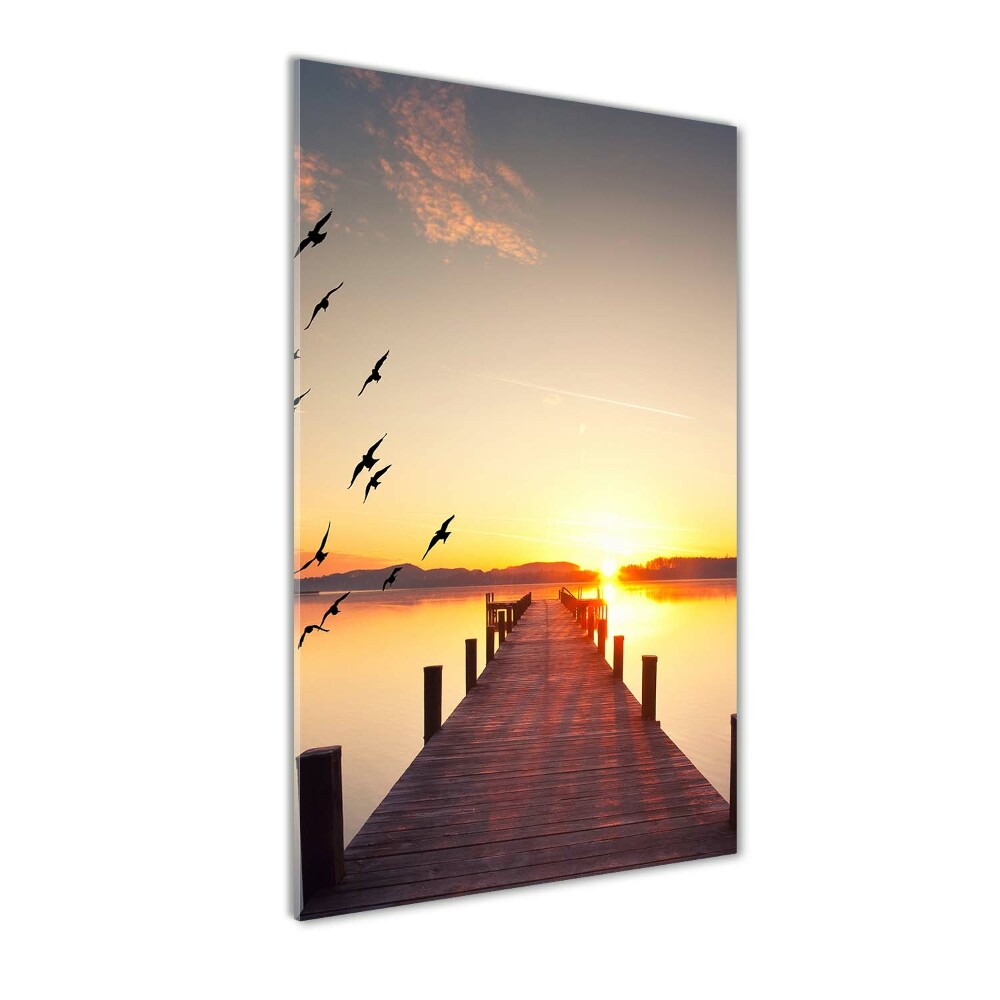 Wall art on glass Sunset pier