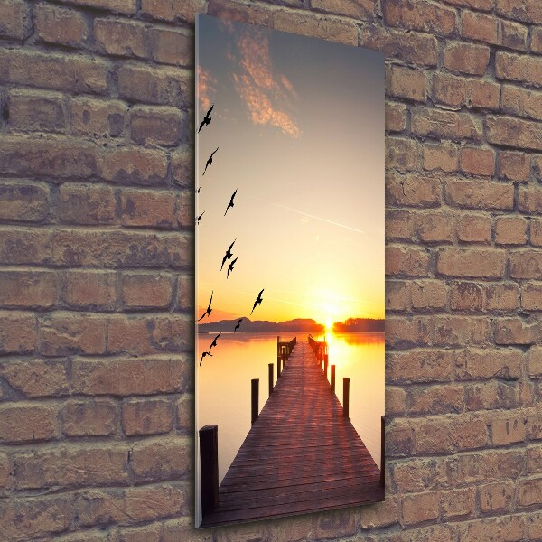 Wall art on glass Sunset pier