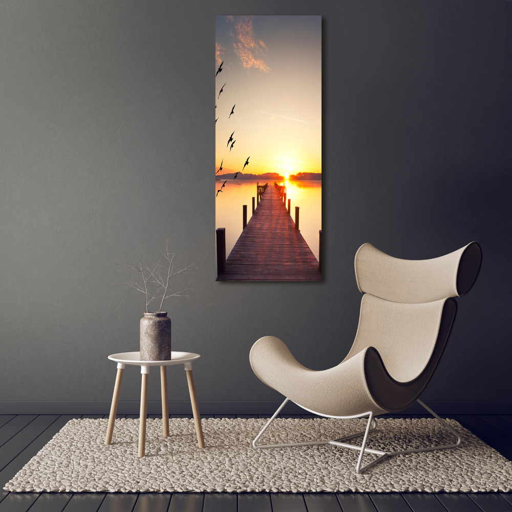 Wall art on glass Sunset pier