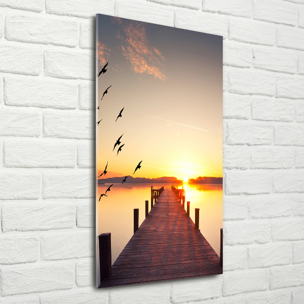 Wall art on glass Sunset pier