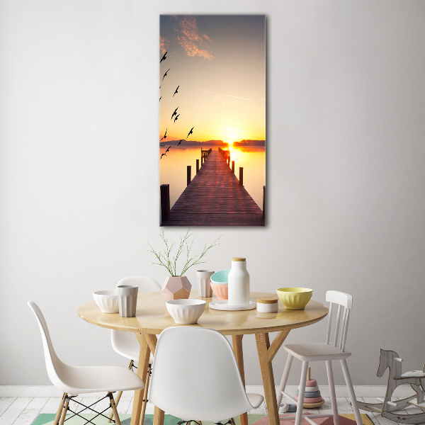 Wall art on glass Sunset pier