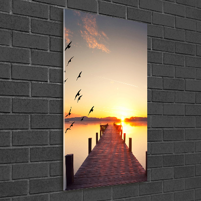 Wall art on glass Sunset pier