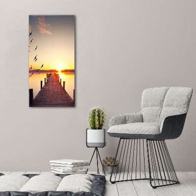 Wall art on glass Sunset pier