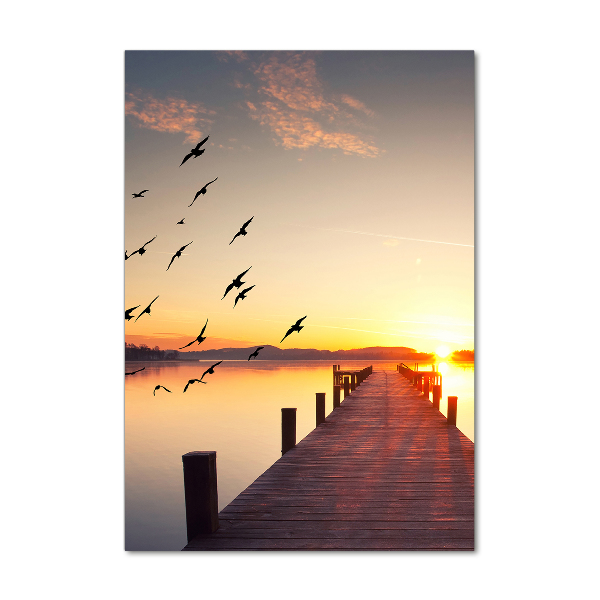 Wall art on glass Sunset pier