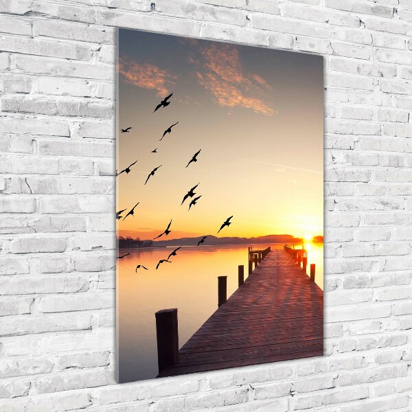 Wall art on glass Sunset pier