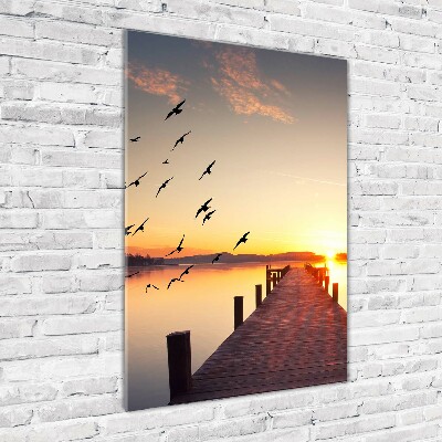 Wall art on glass Sunset pier