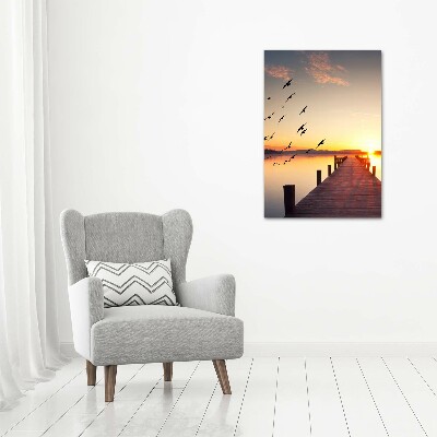 Wall art on glass Sunset pier