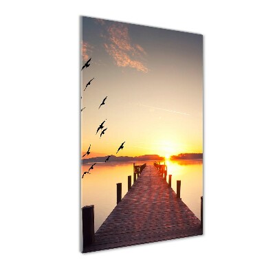 Wall art on glass Sunset pier