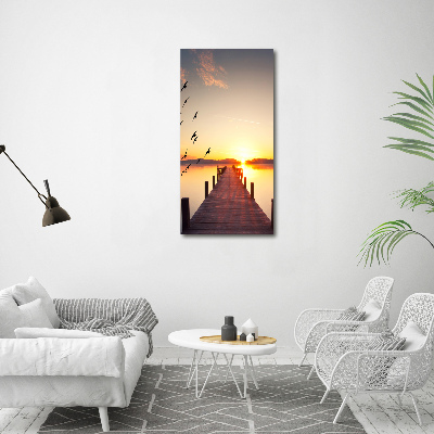 Wall art on glass Sunset pier