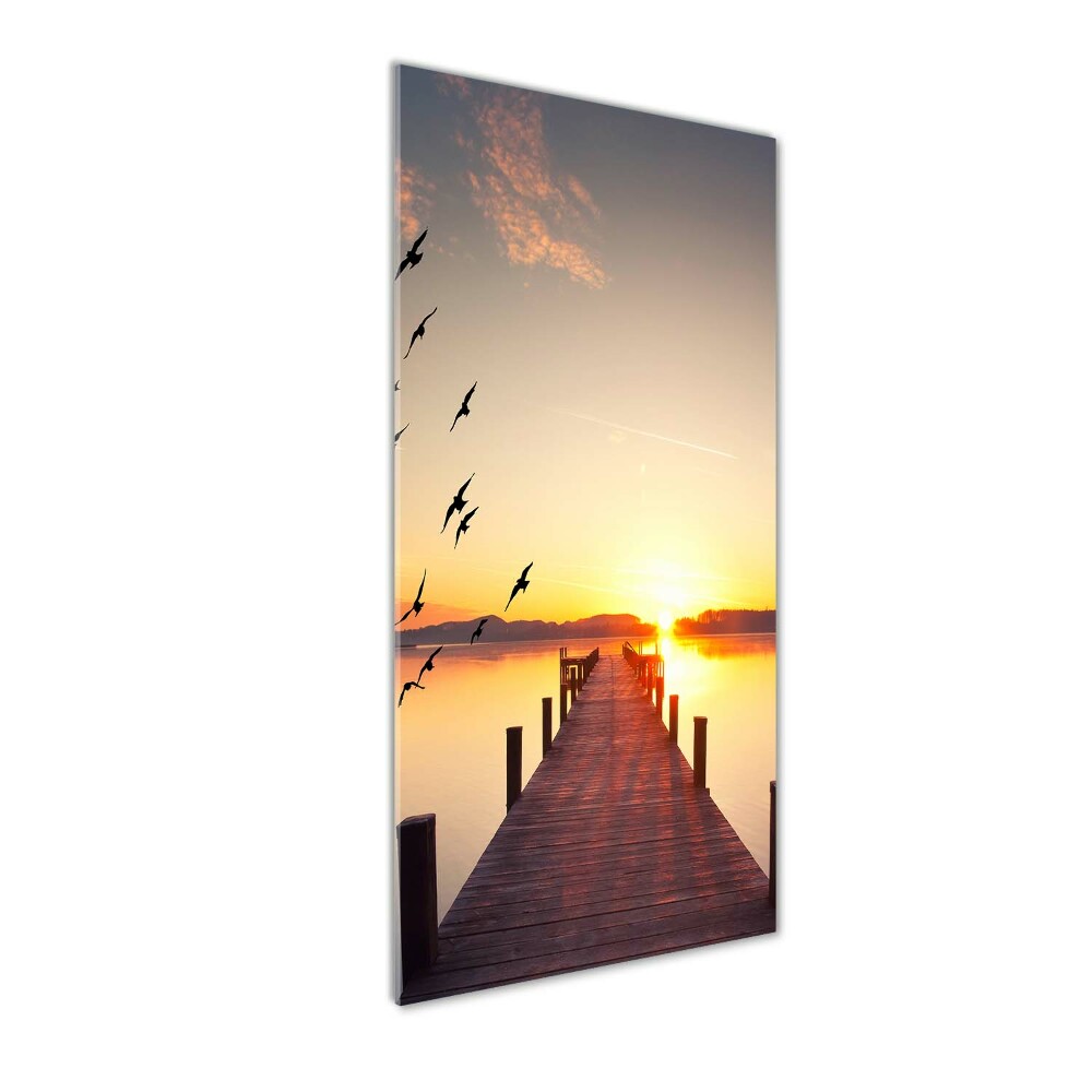 Wall art on glass Sunset pier