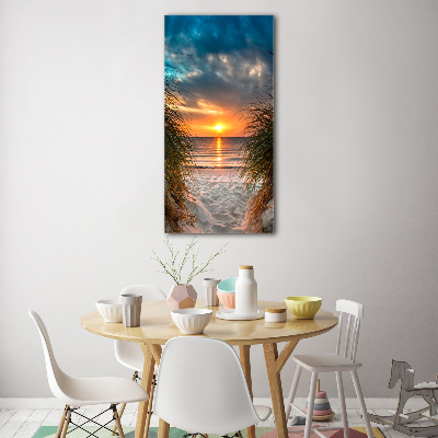 Wall art on glass Sunset sea