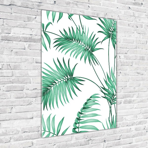 Printed glass wall art Tropical leaves