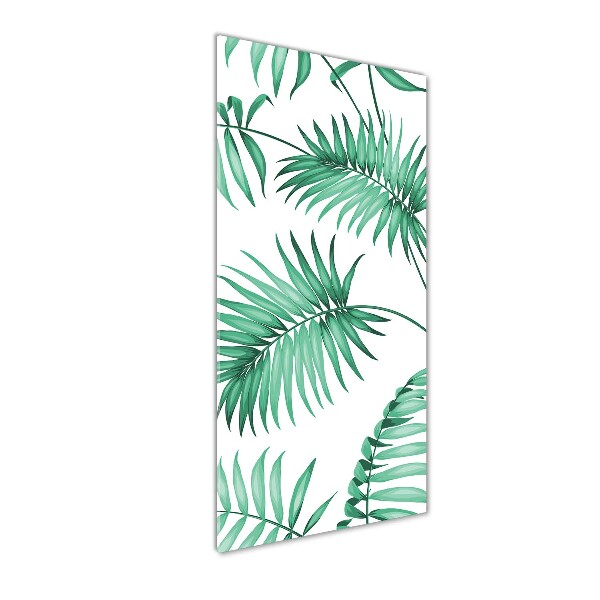 Printed glass wall art Tropical leaves