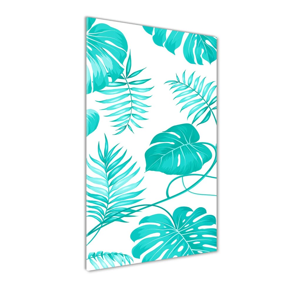 Printed glass wall art Tropical leaves