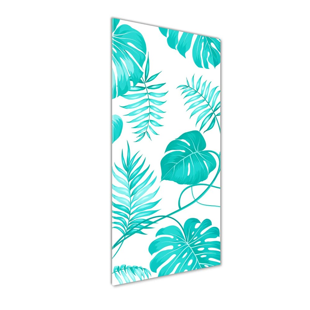 Printed glass wall art Tropical leaves