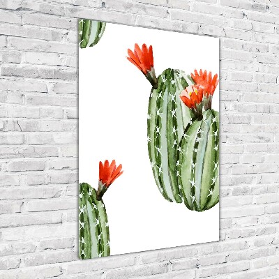 Wall art on glass Cacti