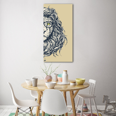 Glass wall art Hipster lion