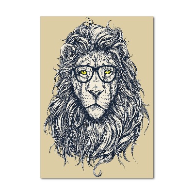 Glass wall art Hipster lion